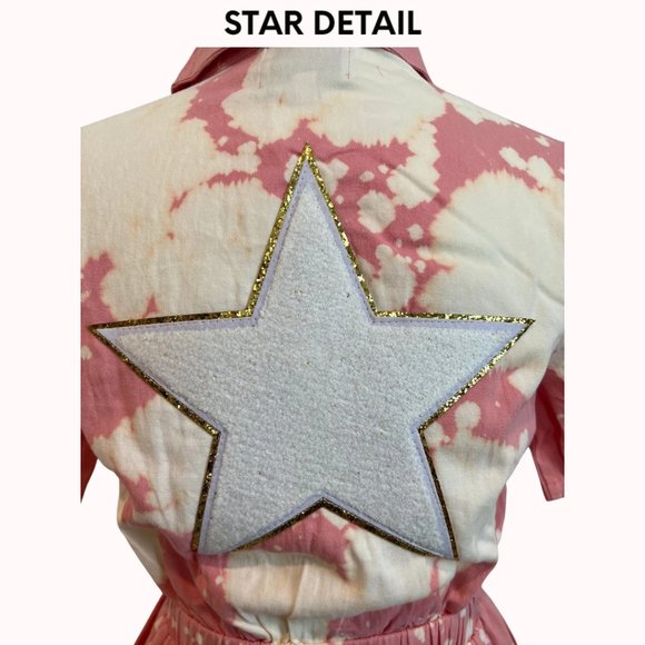 Judith March Pink and White Tie-Dye Romper NWT - Picture 7 of 7